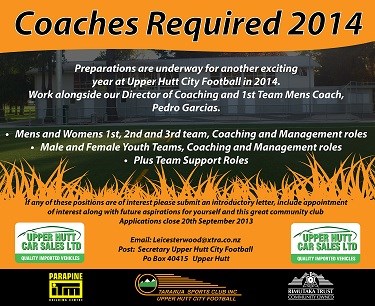 Read more about the article Coaches wanted for 2014