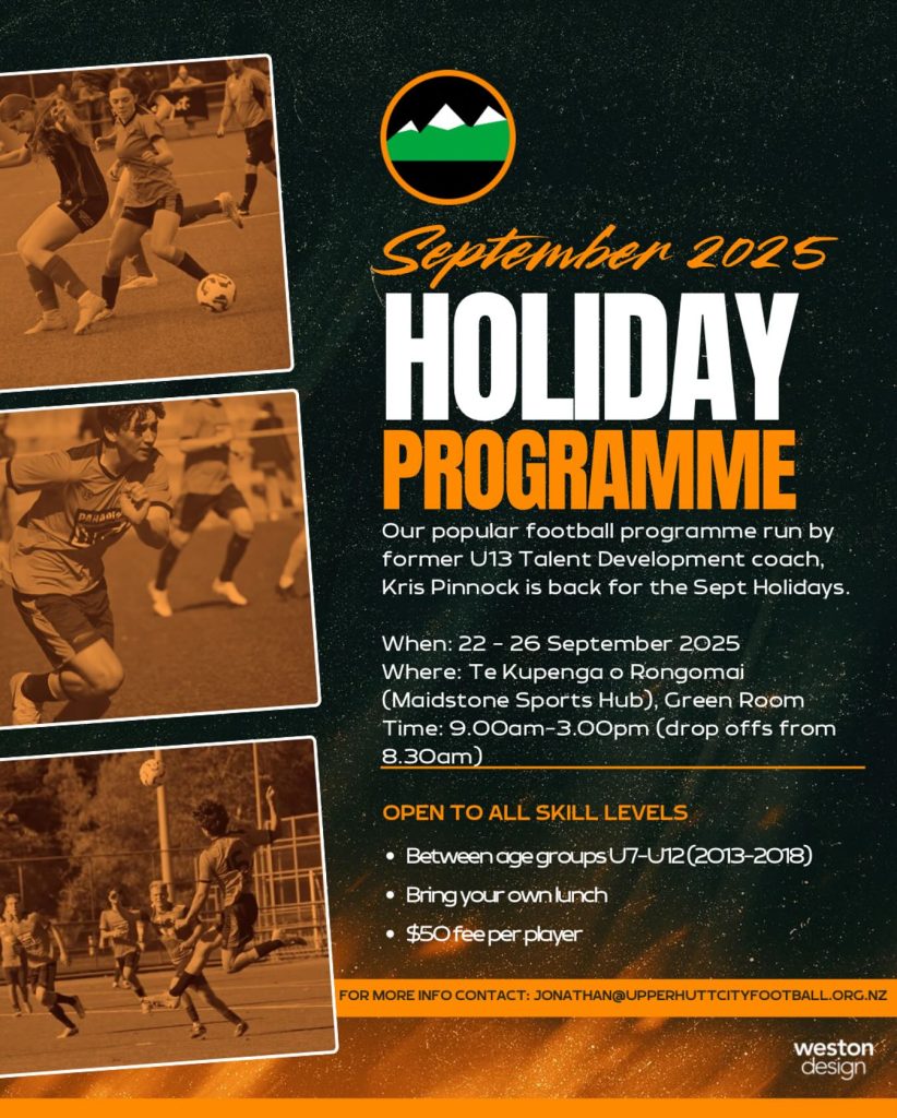 Upper Hutt City Football September Holiday Programme